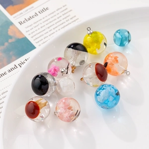Handmade sky and cloud resin ball pendants for DIY jewelry making in various designs