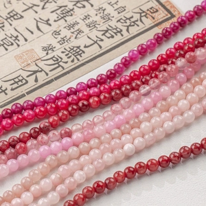 Polierte rosenrote Naturjade-Rundperlen für DIY-Schmuck in verschiedenen Größen