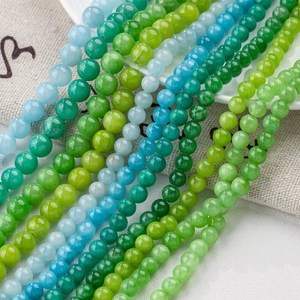 Natural Jade Stone Round Loose Beads Smooth Polished Gemstone Spacer For DIY Jewelry Making Necklace Bracelet Handcraft Supplies