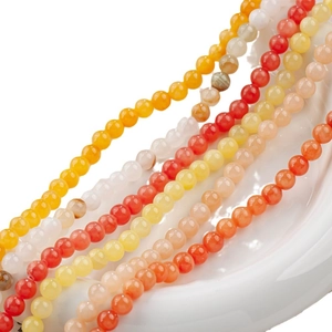 Polished 6mm colorful natural jade round beads for DIY jewelry and necklaces