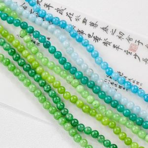 Natural teal jade beads strings in diverse blue and green gradients for DIY jewelry