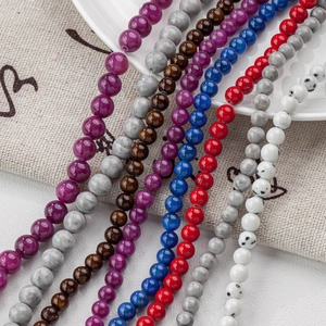 Natural Jade Round Beads For DIY Jewelry Making Polished Multicolor Stone Beads For Bracelet Necklace Handmade Accessories