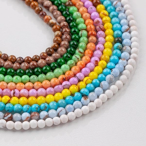 Perline tonde in pietra naturale arcobaleno per creazione gioielli fai-da-te
