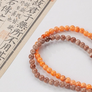 Perle tonde in pietra naturale striata 4-12mm per creazione gioielli in stile zen