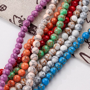 Polished colorful stone beads with natural texture for DIY jewelry making and crafts
