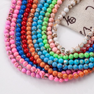 Cuentas redondas de concha y turquesa pulida 4-12mm para joyería DIY en varios colores