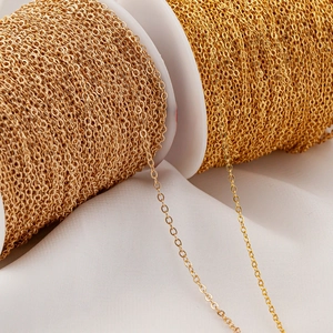 1.5mm gold-plated copper cable chain roll for DIY jewelry making and necklace crafts