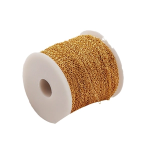 1.5mm gold-plated O-chain roll for DIY jewelry making and necklace extensions