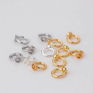 18k gold and silver plated ring connectors for DIY pearl bracelet necklace jewelry making