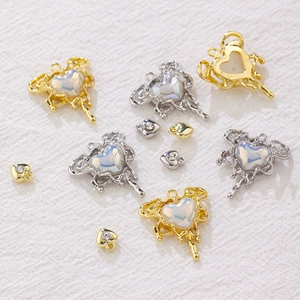 Pendentifs cœur en alliage et résine opale style lave en or et argent pour bijoux DIY créatifs
