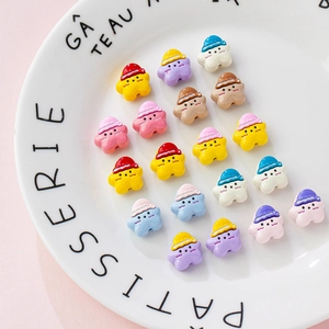 Cute star-shaped alloy DIY charm beads for bracelets and necklaces in pastel colors