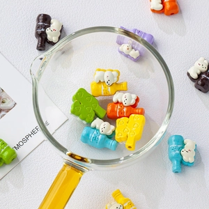 DIY colorful cartoon bear bottle resin beads for phone chains and necklace accessories