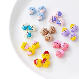 Cartoon monster alloy beads for DIY jewelry making featuring colorful nightcap star designs