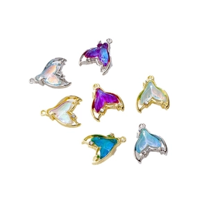 Pendentifs queue de sirène colorés en alliage pour création de bijoux DIY doré et argent