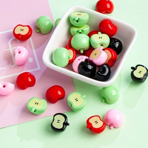 Colorful Acrylic Apple Beads Fruit Shaped DIY Jewelry Accessories For Bracelet Necklace Making Creative Craft Materials