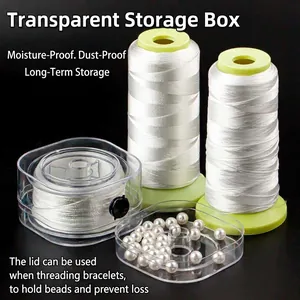 Clear plastic storage case for sewing thread spools and small DIY jewelry beads