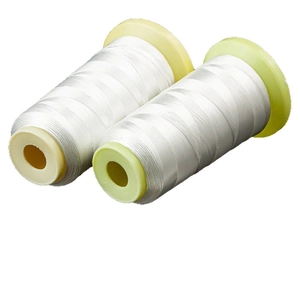 Two rolls of white wear-resistant polyester thread for jewelry making and DIY crafts