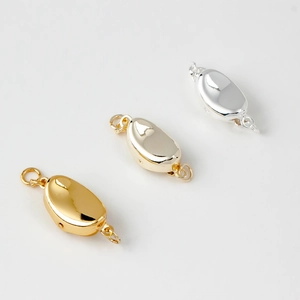 Polished 18k gold plated oval jewelry clasps for DIY necklaces and bracelets