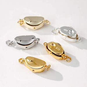 Copper Plated 18K Gold Jewelry Clasp DIY Necklace Bracelet Connector Clasp Ingot Bean Shape For Jewelry Making Findings