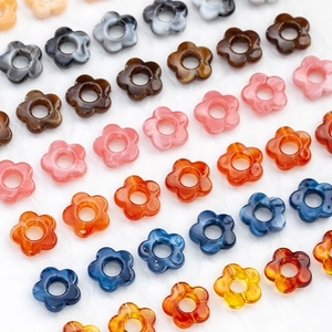 14mm acrylic five-petal flower beads with marble texture for DIY jewelry making