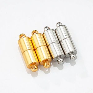 Fermoirs Cylindriques Magnétiques En Cuivre Pour Collier Bracelet DIY Fabrication De Bijoux Connecteur Or Argent Plaqué
