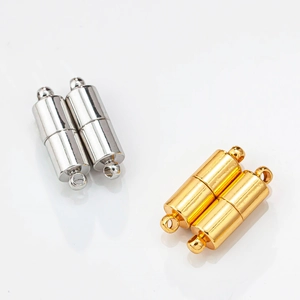 Fermoirs magnétiques cylindriques or et argent pour la création de bijoux DIY
