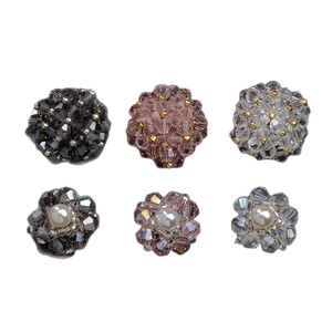 Handmade crystal flower and pearl charms for DIY earrings and jewelry accessories