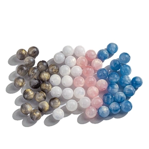 Pink and blue cat eye glass beads with gold sand effect for DIY jewelry and bracelets