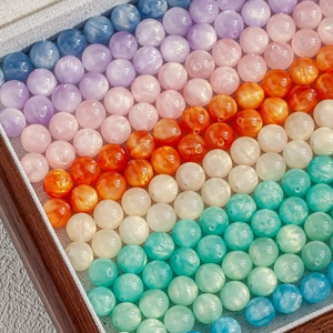 Macaron Colors Resin Beads Starry Gold Foil DIY Jewelry Making Beads For Bracelets Necklaces Handmade Accessories 8mm 10mm