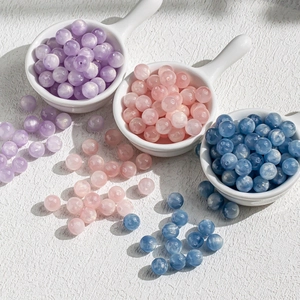 Polished macaron star gold cat eye beads in pink, blue, and purple for DIY jewelry