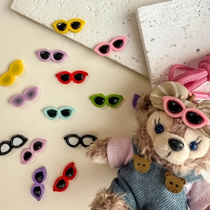 Colorful resin heart sunglasses accessories for DIY crafts and doll decorations