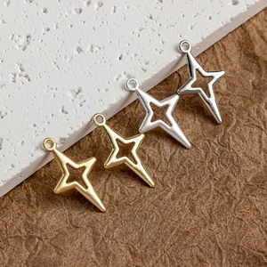 Pendentifs en forme d'étoile dorés et argentés pour la création de bijoux DIY élégants