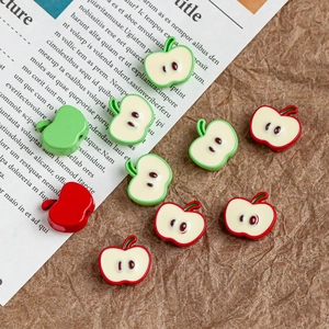 Perles en forme de pomme rouge et verte pour la création de bijoux DIY