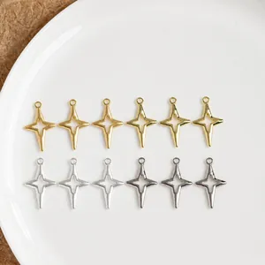 Pendentifs étoiles dorés et argentés de 26x16mm pour la création de bijoux DIY