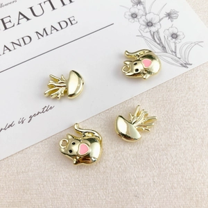 Cute gold alloy cat and jellyfish charms for DIY jewelry making with heart detail
