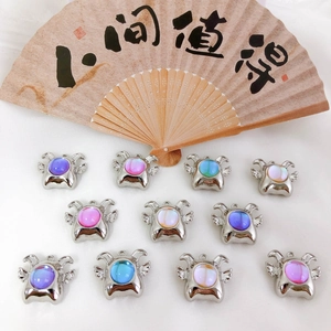 Colorful gemstone devil wing alloy pendants for creative DIY jewelry making projects