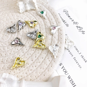 Melted Heart Alloy Pendant For DIY Jewelry Making Melting Lava Lava Heart Charm With Zirconia For Necklace Bracelet Findings