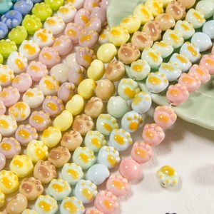 Colorful Cat Paw Polymer Clay Loose Beads For DIY Jewelry Making Cute Animal Style Beads For Necklace Bracelet Craft Supplies