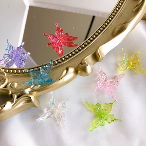 Colorful iridescent 3D butterfly resin charms for DIY hairpins and jewelry making