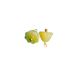 Pendentifs muguet en verre vert clair avec anneaux dorés pour la création de bijoux DIY