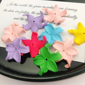 Colorful iris flower acrylic charms with center hole for DIY jewelry making accessories