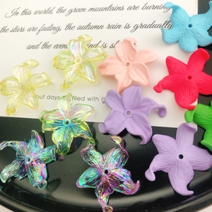Acrylic Flower Beads Iridescent Spray Painted Iris Five Petal Flower DIY Jewelry Accessories For Necklace Bracelet Making Craft