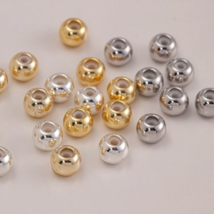 Perline di posizionamento fai-da-te in oro 14K e argento con interno in silicone per collane