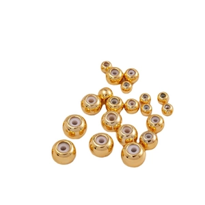 Perle stopper placcate oro 14K con anima in silicone per creazione gioielli fai da te