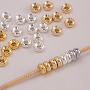 Copper Plated Real Gold Color Preserving Wheel Spacer Beads DIY Jewelry Accessories For Necklace Bracelet Jewelry Making Parts