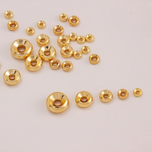 Golden plated brass spacer beads in various sizes for DIY jewelry necklace making