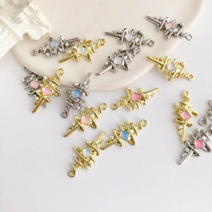 Vintage legering hanger met kleurrijke edelstenen en parels voor DIY sieraden maken