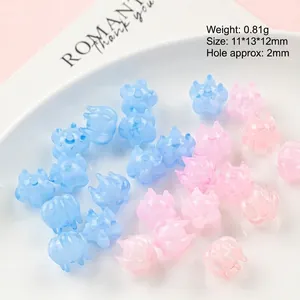 Perles en forme de patte de chat translucides pour création de bijoux DIY de 11x13mm