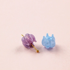 Perles en verre en forme de muguet violet et bleu pour la fabrication de bijoux DIY