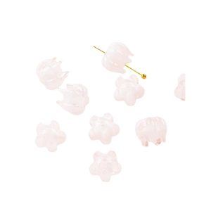 Perles en verre muguet rose translucide pour bijoux DIY et épingles à cheveux fleurs